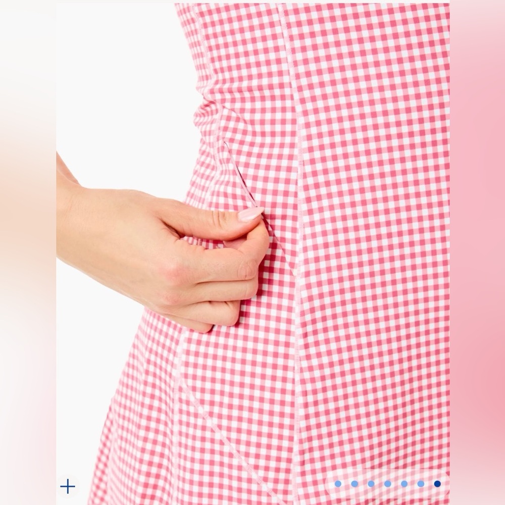 Addison Bay Panama Dress in Guava Gingham - Picture 5 of 7
